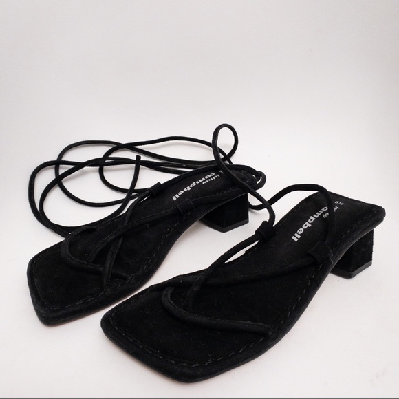 JEFFREY CAMPBELL Kaine Wraparound Tie Sandal Black Size 6.5 - Picture 3 of 9